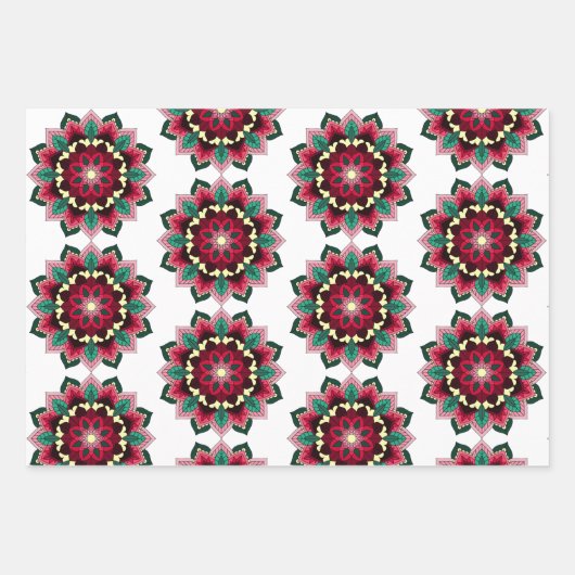 Mandala Pattern 02 in diep roze Inpakpapier Vel (Voorkant)