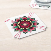 Mandala Pattern 02 in diep roze Onderzetter papier (Gekanteld)