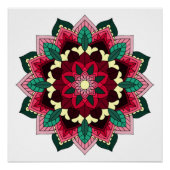 Mandala Pattern 02 in diep roze Perfect Poster (Voorkant)