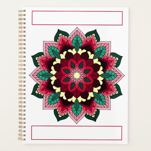Mandala Pattern 02 in diep roze Planner (Voorkant)