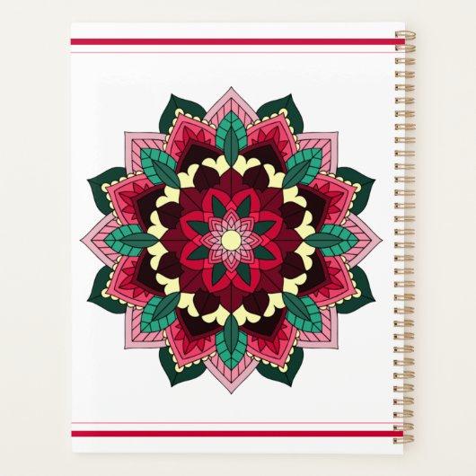 Mandala Pattern 02 in diep roze Planner (Achterkant)