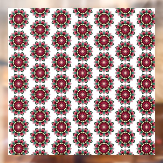 Mandala Pattern 02 in diep roze Raamsticker (Vel 2)