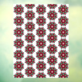 Mandala Pattern 02 in diep roze Raamsticker (Vel 3)