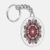 Mandala Pattern 02 in diep roze Sleutelhanger (Voorkant Links)