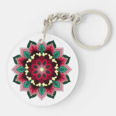 Mandala Pattern 02 in diep roze Sleutelhanger (Achterkant)
