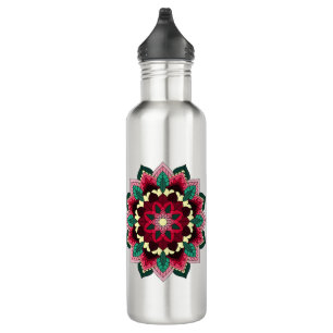 Mandala Pattern 02 in diepe roze 710 ml Water Bott Waterfles