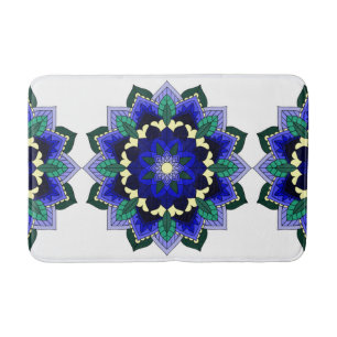 Mandala Pattern 02 in donkerblauw Badmat