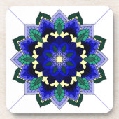 Mandala Pattern 02 in donkerblauw Bier Onderzetter (Voorkant)