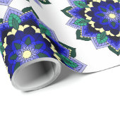 Mandala Pattern 02 in donkerblauw Cadeaupapier (Rol Hoek)