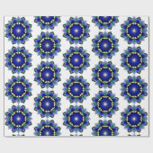 Mandala Pattern 02 in donkerblauw Cadeaupapier (Vlak)