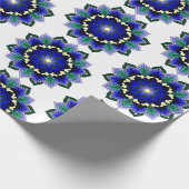 Mandala Pattern 02 in donkerblauw Cadeaupapier (Hoek)