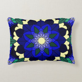 Mandala Pattern 02 in donkerblauw Decoratief Cushi Accent Kussen