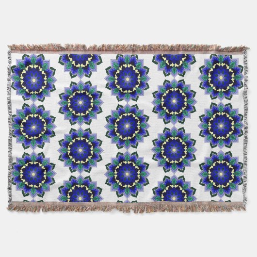 Mandala Pattern 02 in donkerblauw Deken (Voorkant)