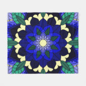 Mandala Pattern 02 in donkerblauw Fleece Deken (Voorkant (Horizontaal))