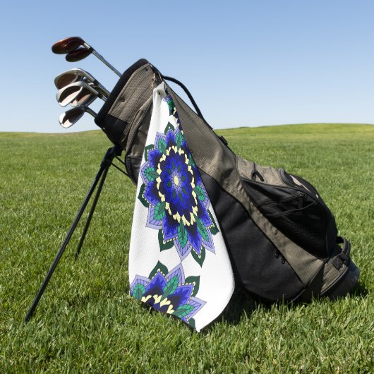 Mandala Pattern 02 in donkerblauw Golfhanddoek (Groen)