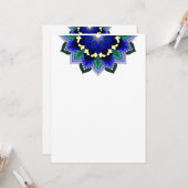 Mandala Pattern 02 in donkerblauw Kaart (Voorkant / Achterkant in situ)