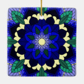Mandala Pattern 02 in donkerblauw Keramisch Ornament (Achterkant)