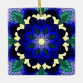 Mandala Pattern 02 in donkerblauw Keramisch Ornament (Voorkant)