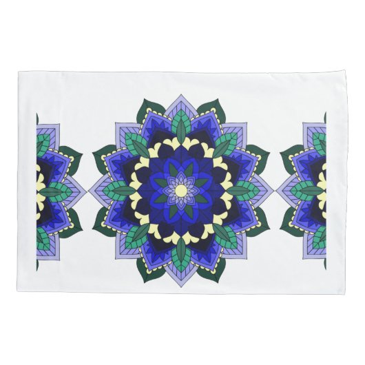 Mandala Pattern 02 in donkerblauw Kussensloop (Achterkant)