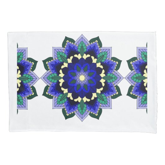 Mandala Pattern 02 in donkerblauw Kussensloop (Voorkant)