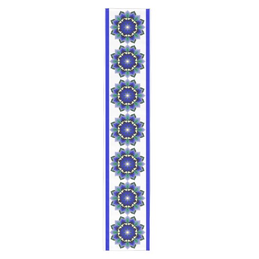 Mandala Pattern 02 in donkerblauw Middelmatige Tab Medium Tafelloper (Voorkant)