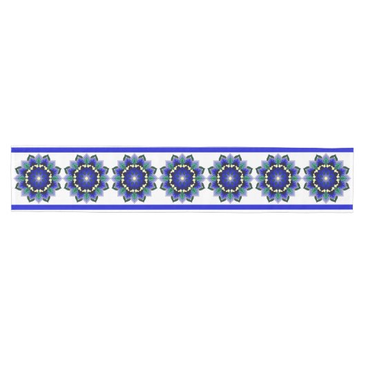 Mandala Pattern 02 in donkerblauw Middelmatige Tab Medium Tafelloper (Horizontaal)