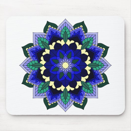 Mandala Pattern 02 in donkerblauw Muismat (Voorkant)