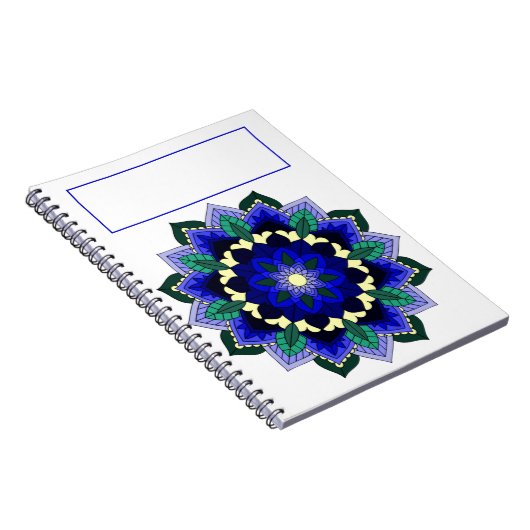 Mandala Pattern 02 in donkerblauw Notitieboek (Rechterzijde)