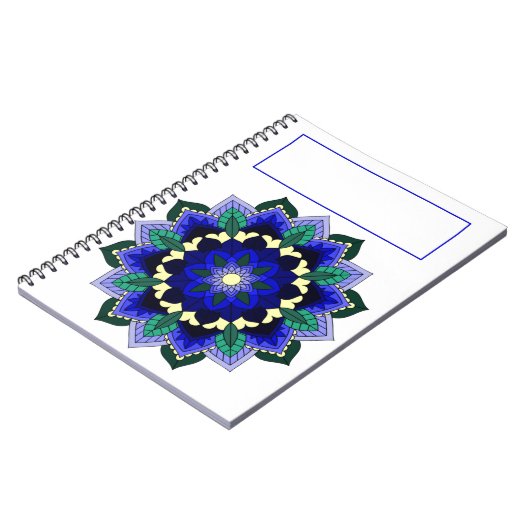 Mandala Pattern 02 in donkerblauw Notitieboek (Linkerzijde)