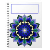 Mandala Pattern 02 in donkerblauw Notitieboek (Voorkant)