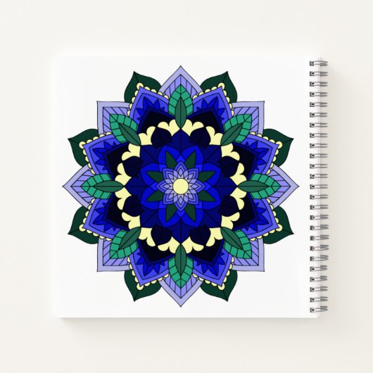 Mandala Pattern 02 in donkerblauw Notitieboek (Achterkant)