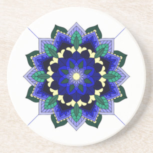 Mandala Pattern 02 in donkerblauw Onderzetter