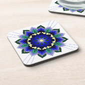 Mandala Pattern 02 in donkerblauw Onderzetter (Linkerzijde)