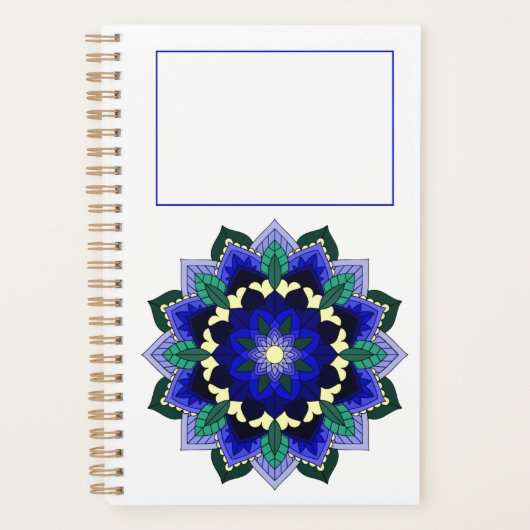 Mandala Pattern 02 in donkerblauw Planner (Voorkant)