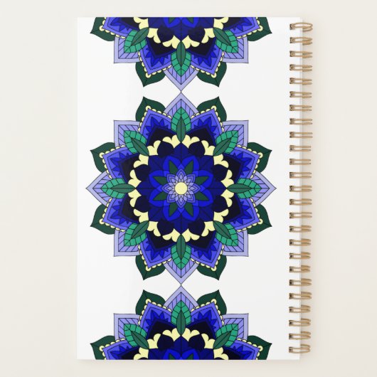Mandala Pattern 02 in donkerblauw Planner (Achterkant)