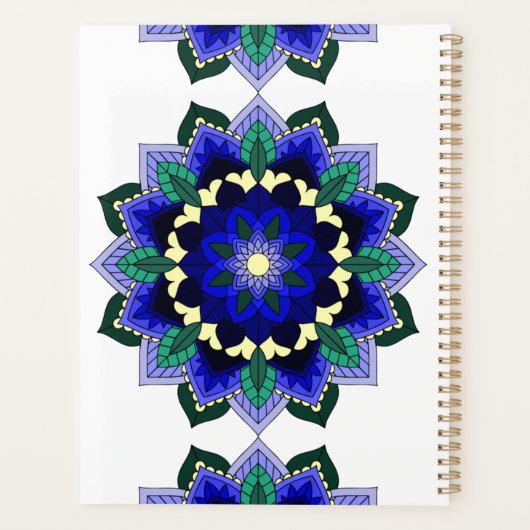 Mandala Pattern 02 in donkerblauw Planner (Achterkant)