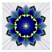 Mandala Pattern 02 in donkerblauw Poster (Voorkant)