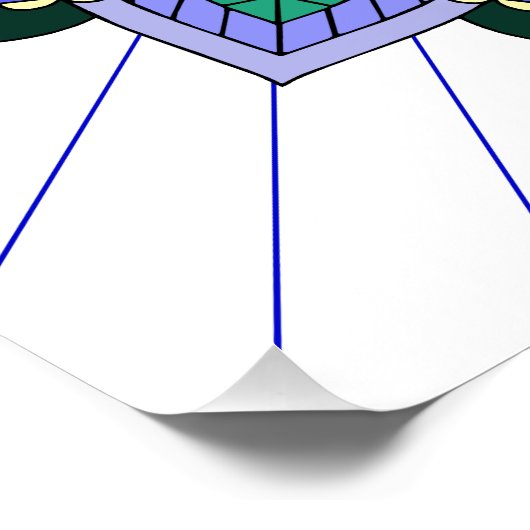 Mandala Pattern 02 in donkerblauw Poster (Hoek)