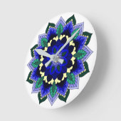 Mandala Pattern 02 in donkerblauw Ronde Klok (Hoek)