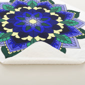 Mandala Pattern 02 in donkerblauw Sherpa Deken (3/4)