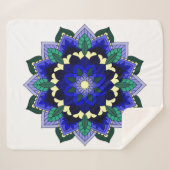 Mandala Pattern 02 in donkerblauw Sherpa Deken (Voorkant (horizontaal))