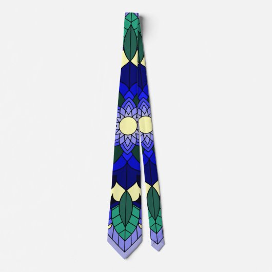 Mandala Pattern 02 in donkerblauw Stropdas (Voorkant)