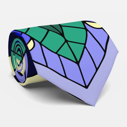 Mandala Pattern 02 in donkerblauw Stropdas (Opgerold)