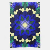 Mandala Pattern 02 in donkerblauw Theedoek (Verticaal)