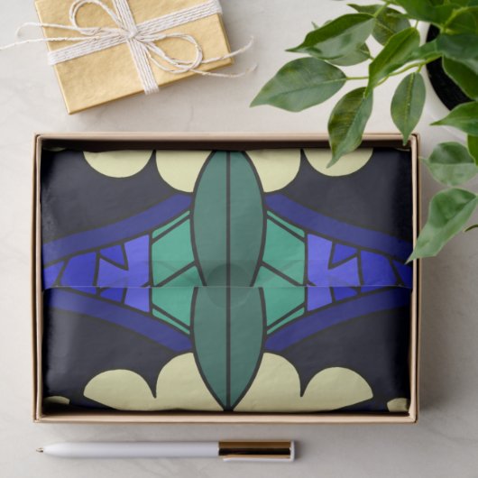 Mandala Pattern 02 in donkerblauw Tissuepapier (Geschenk)