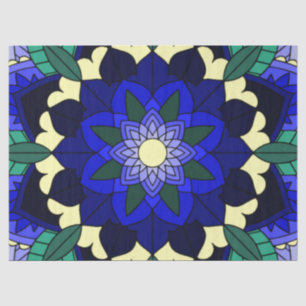 Mandala Pattern 02 in donkerblauw Tissuepapier