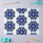 Mandala Pattern 02 in donkerblauw weefselpapier Tissuepapier (Craft)