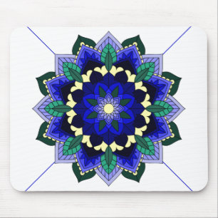 Mandala Pattern 02 in donkerblauwe Muismat