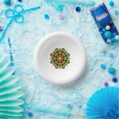 Mandala Pattern 02 in geel en geelbruin Bord (Feest)