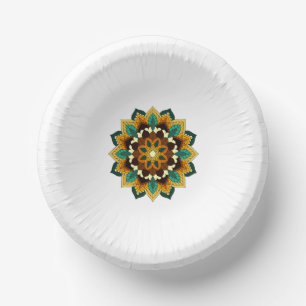 Mandala Pattern 02 in geel en geelbruin Bord